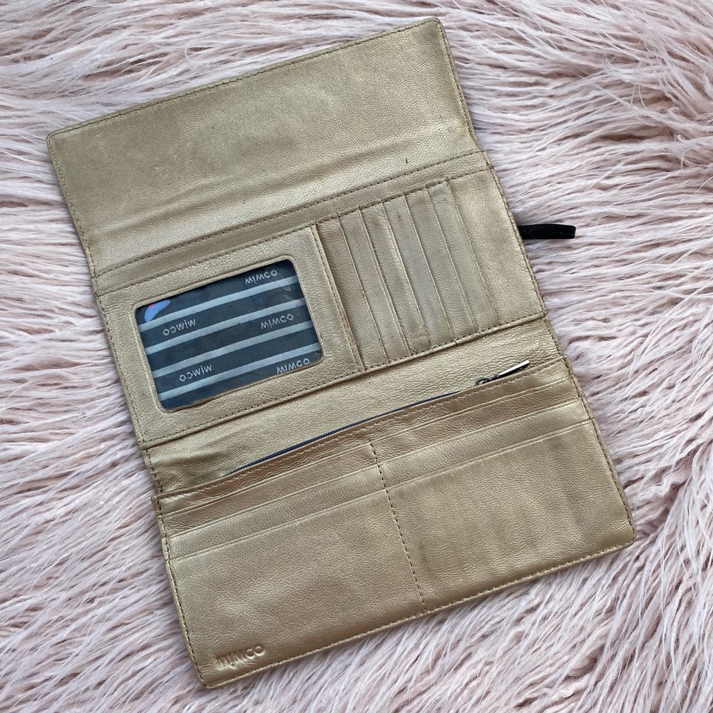 Mimco black rose gold turn lock leather wallet - Picture 3 of 11